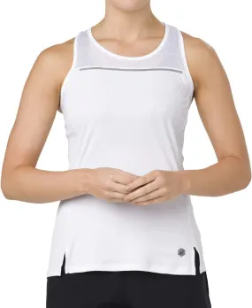 Asics Lite-Show Womens Running Vest Tank Top - White Anti Pilling Fabric thermal