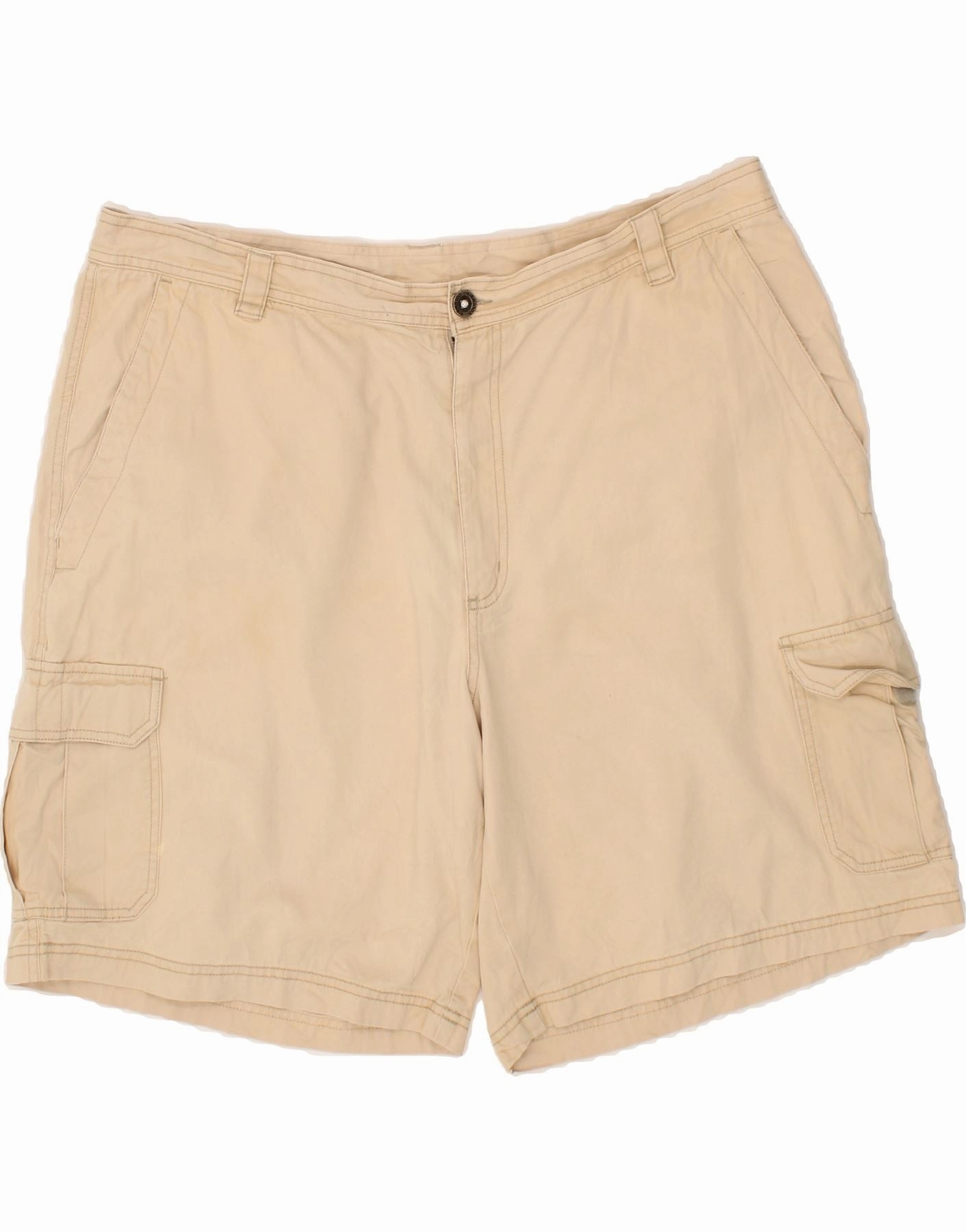 Classic Cut Sun Protection Fabric COLUMBIA Mens Cargo Shorts W42 2XL  Beige Cotton