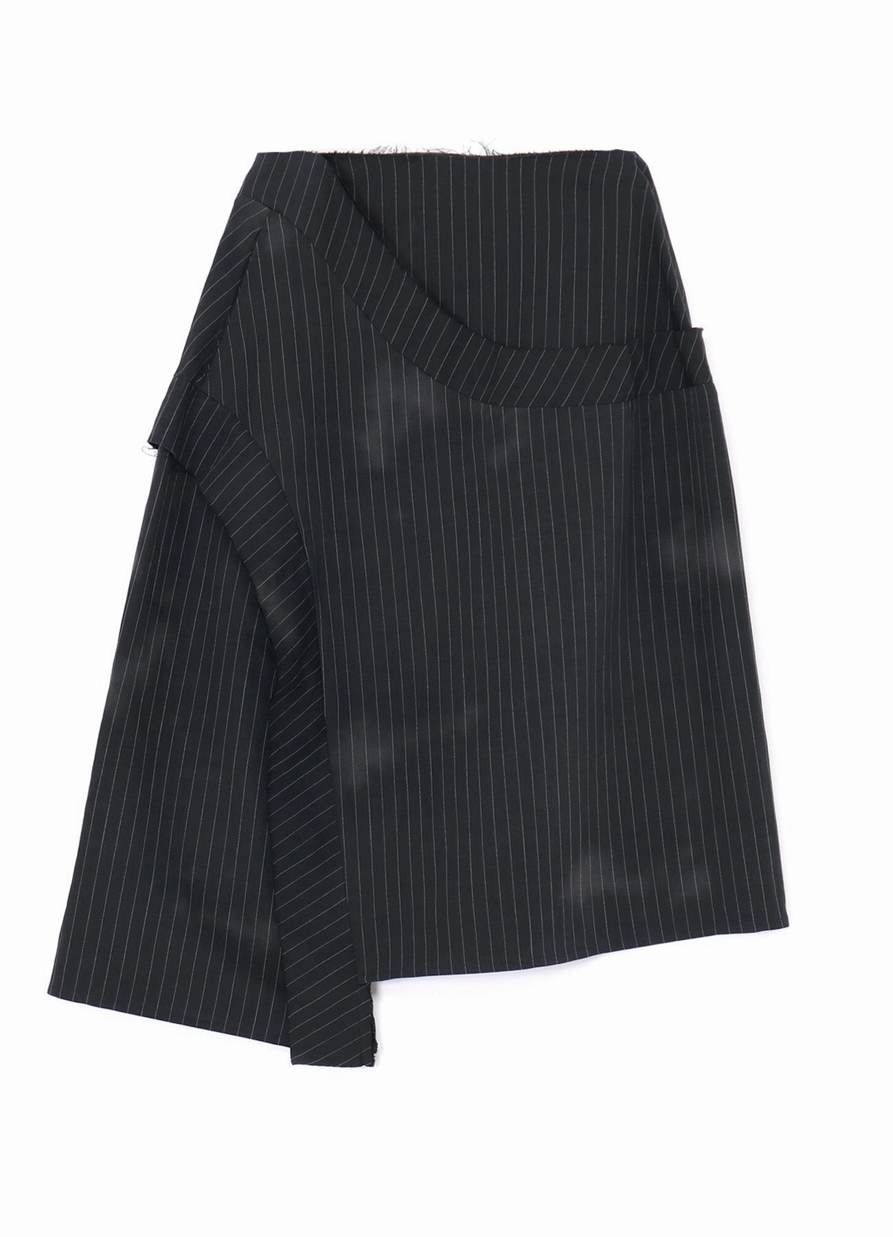 LINEN/COTTON PIN-STRIPED UNEVENLY DYED FLARED SKIRT Quick-Dry Material
