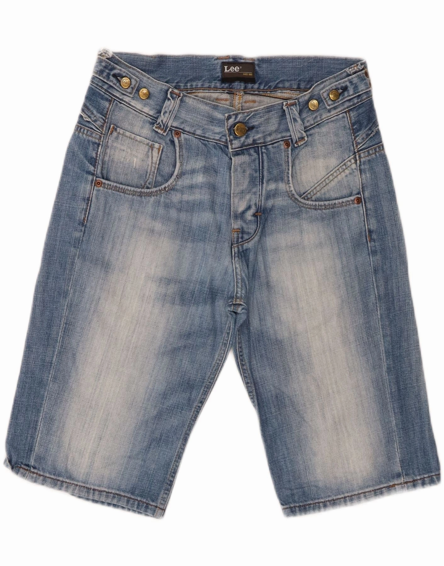 LEE Mens Homer Denim Shorts W28 Small  Blue Cotton Easy Layering swimming suit alternative