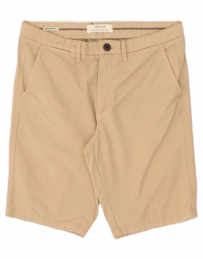 JACK & JONES Mens Regular Fit Chino Shorts Medium W32 Beige Cotton Zipper pockets Comfort Layer Wear