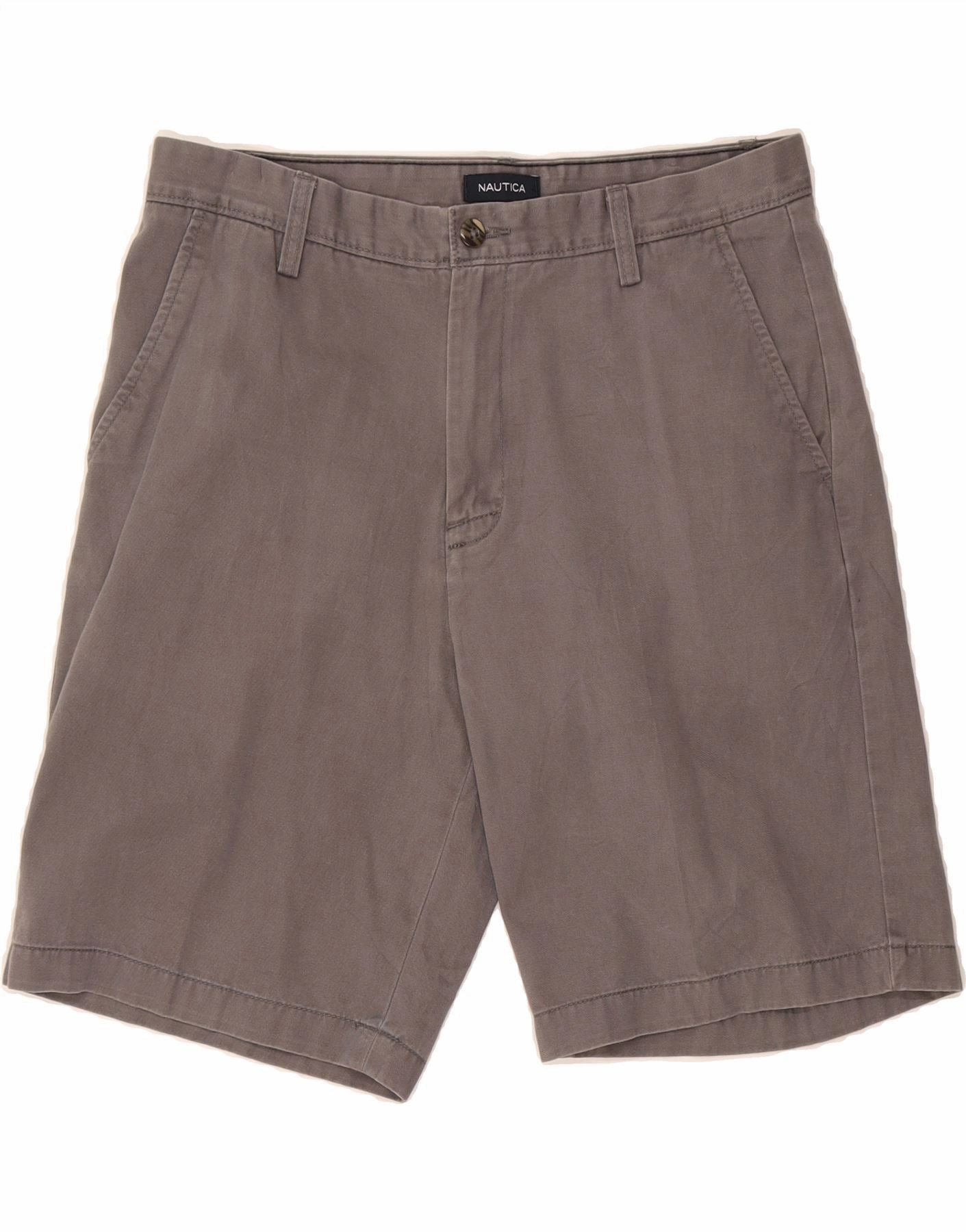 Cooling Effect Soft touch finish NAUTICA Mens Chino Shorts W32 Medium Grey Cotton