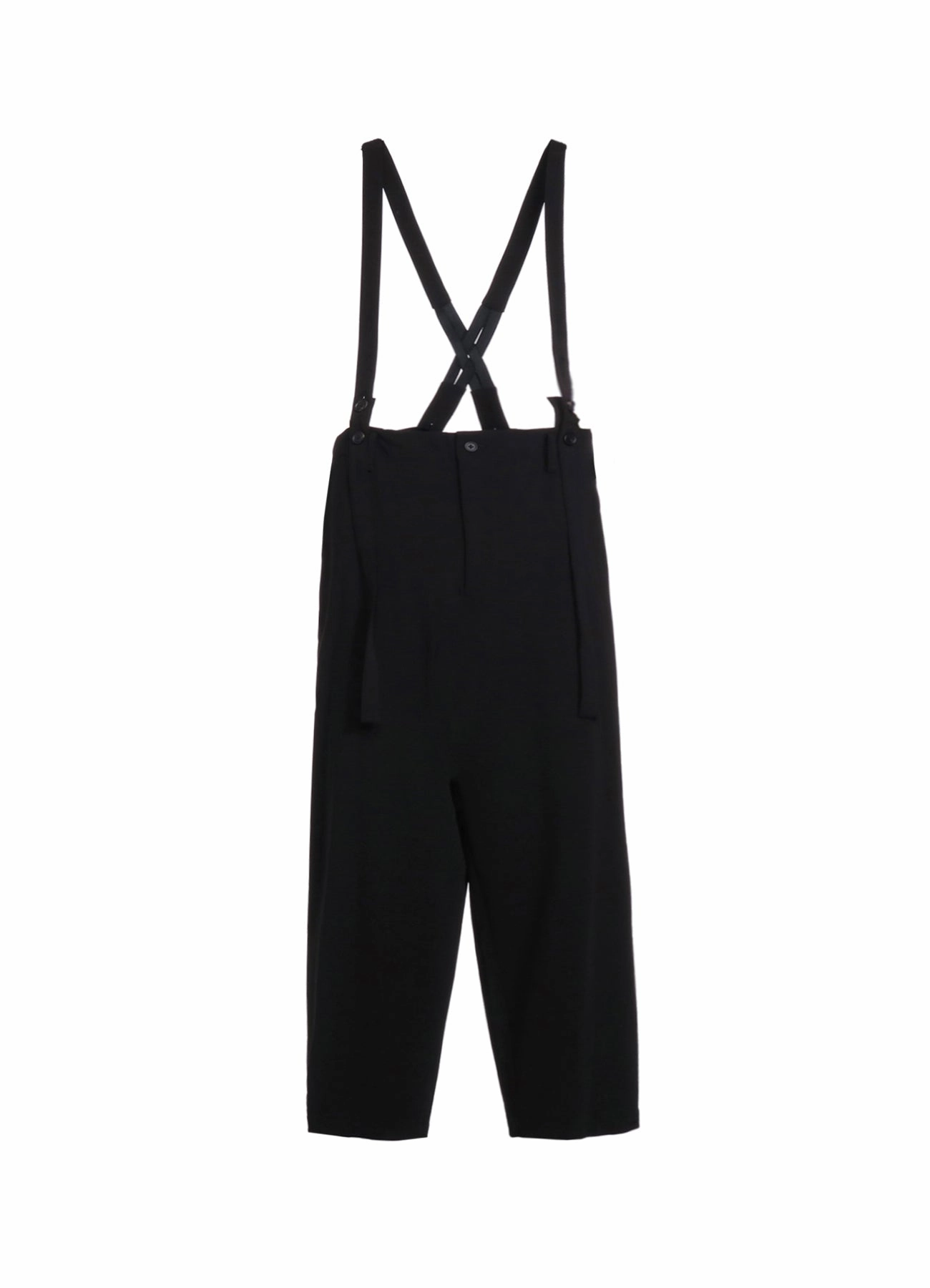 PE/RAYON GABARDINE STRETCH SUSPENDER PANTS WITH HEM BUTTON DETAIL LightweightWeave