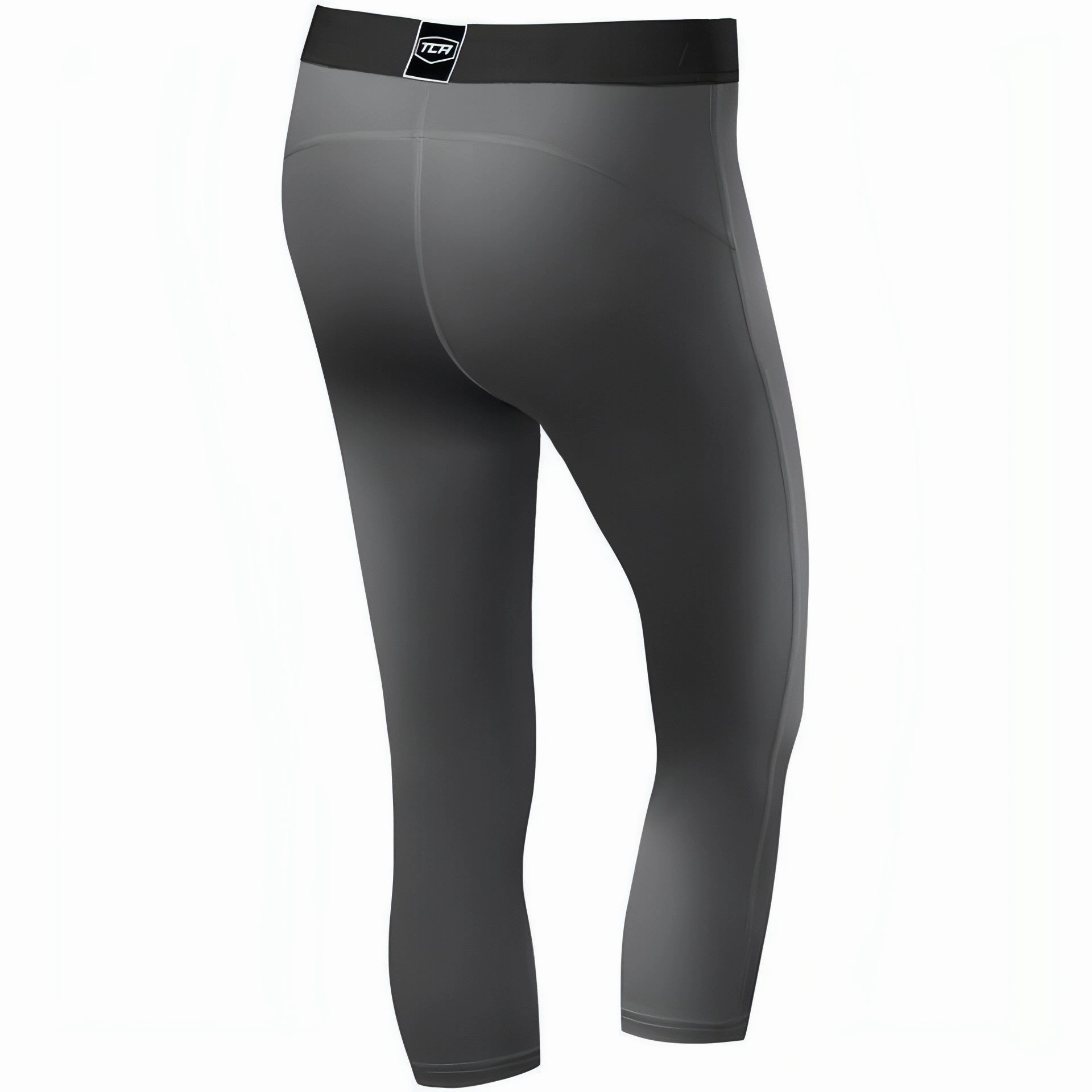 TCA Pro Performance Endurance Womens 3/4 Capri Running Tights - Grey Pro Athlete Mesh Panel High Comfort