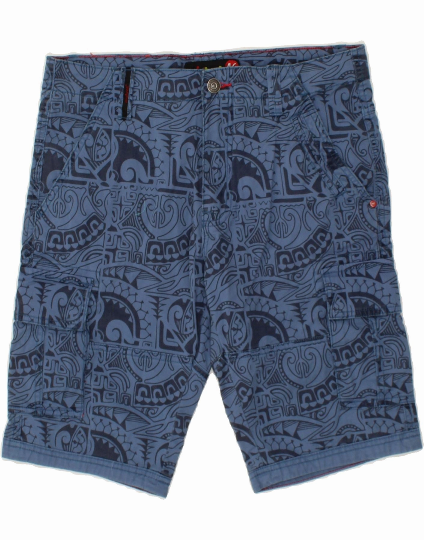 Quick Movement No Chafe MISTRAL Mens Abstract Pattern Cargo Shorts IT 46 Small W32  Blue Cotton