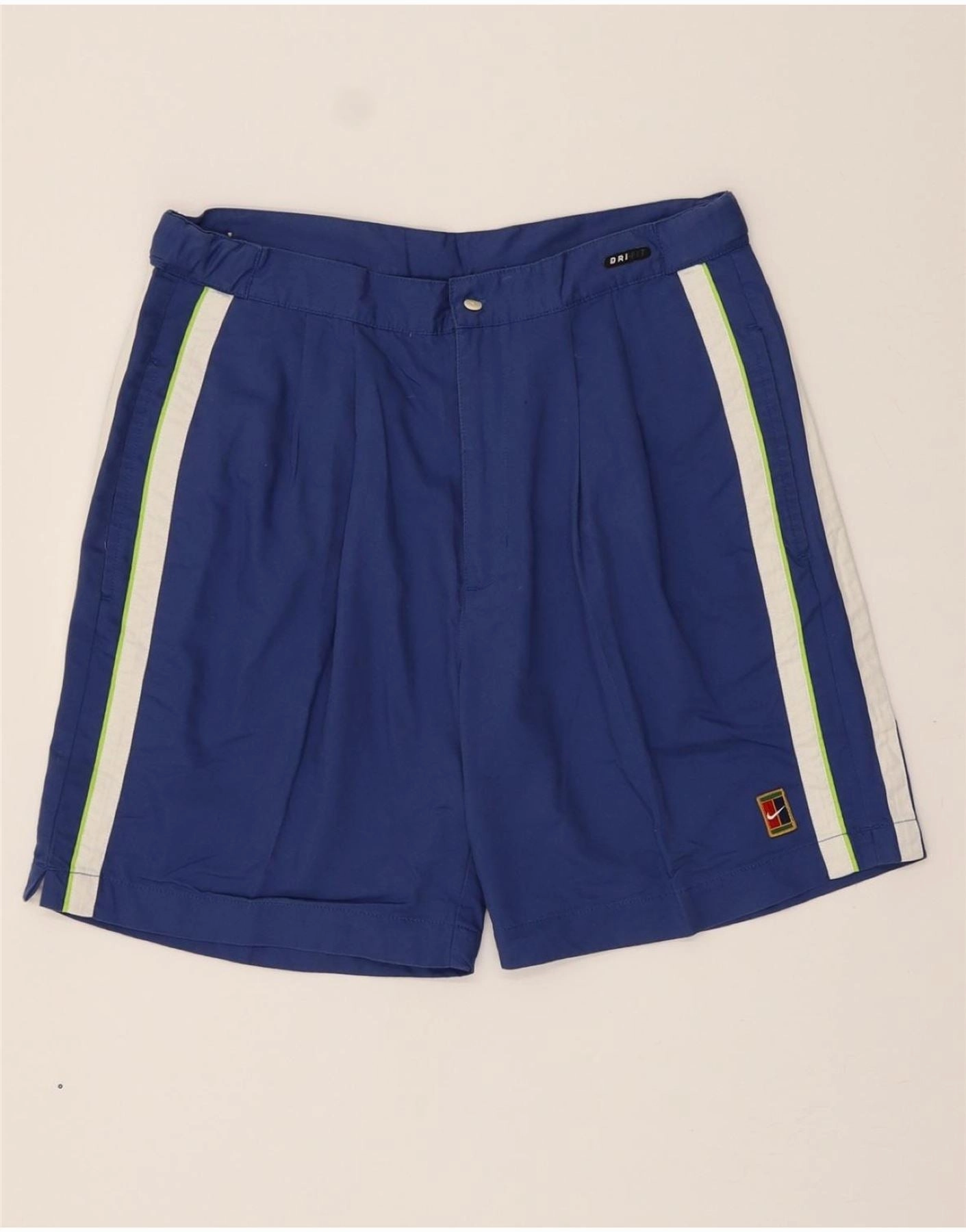 Ultimate Ventilation Channels NIKE Mens Dri Fit Chino Shorts W34 Large Blue Colourblock Cotton