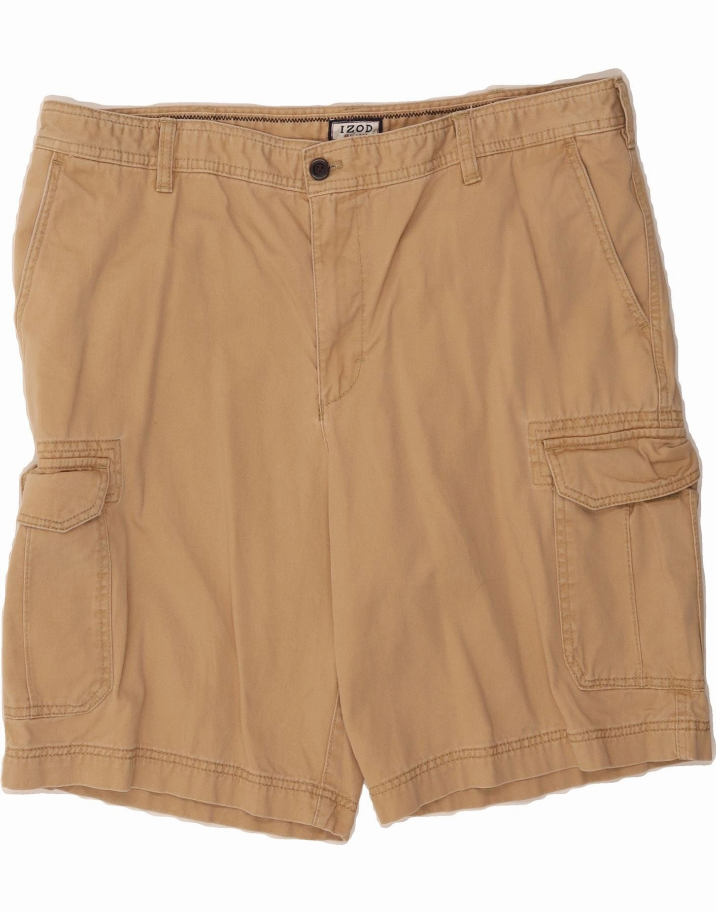 Fun Patterns IZOD Mens Cargo Shorts W40 XL Beige Cotton