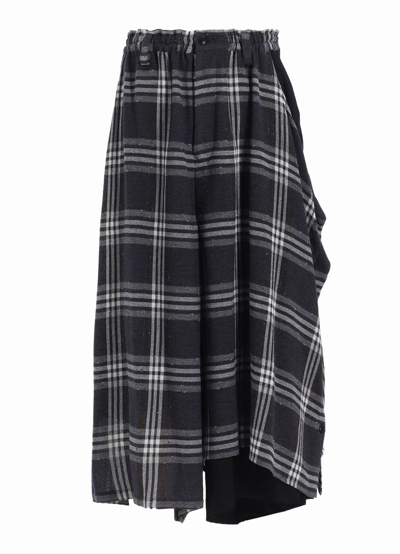 Adaptable Fit LightweightDesign GAUZE PLAID LEFT DOUBLE BUTTON OPEN PANTS