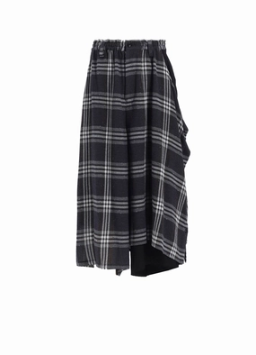 work mode GAUZE PLAID LEFT DOUBLE BUTTON OPEN PANTS