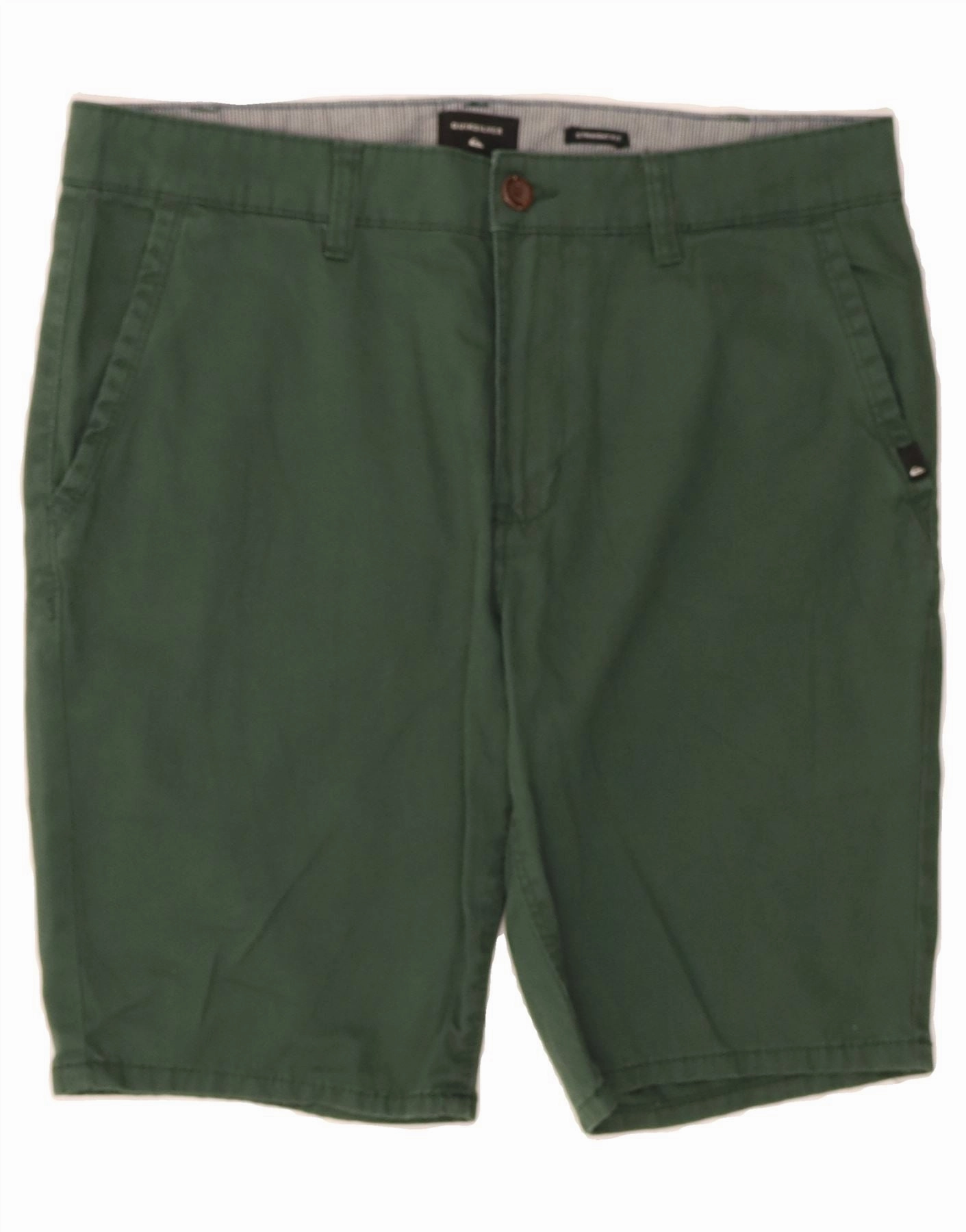 Punk style Breeze Flow QUIKSILVER Mens Straight Fit Chino Shorts W32 Medium Green Cotton