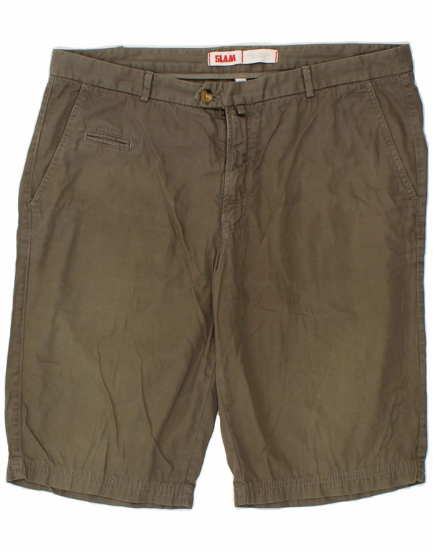 Quick Response Fit Camouflage Style SLAM Mens Chino Shorts IT 52 XL W38  Khaki Cotton