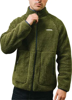 Ventilation Grommets Lambretta Sherpa Mens Fleece Jacket - Green
