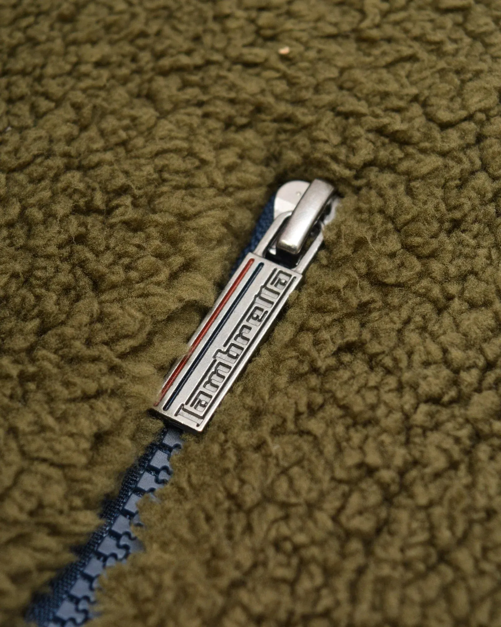 Art Exhibition Water Repellent Coating Lambretta Sherpa Mens Fleece Jacket - Green