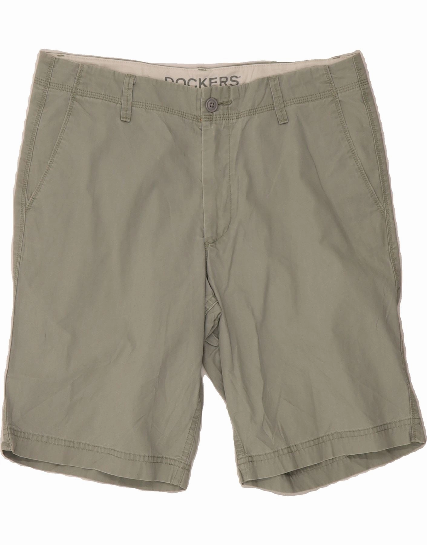 Durable Weave Fabric DOCKERS Mens Chino Shorts W34 Large Green Cotton