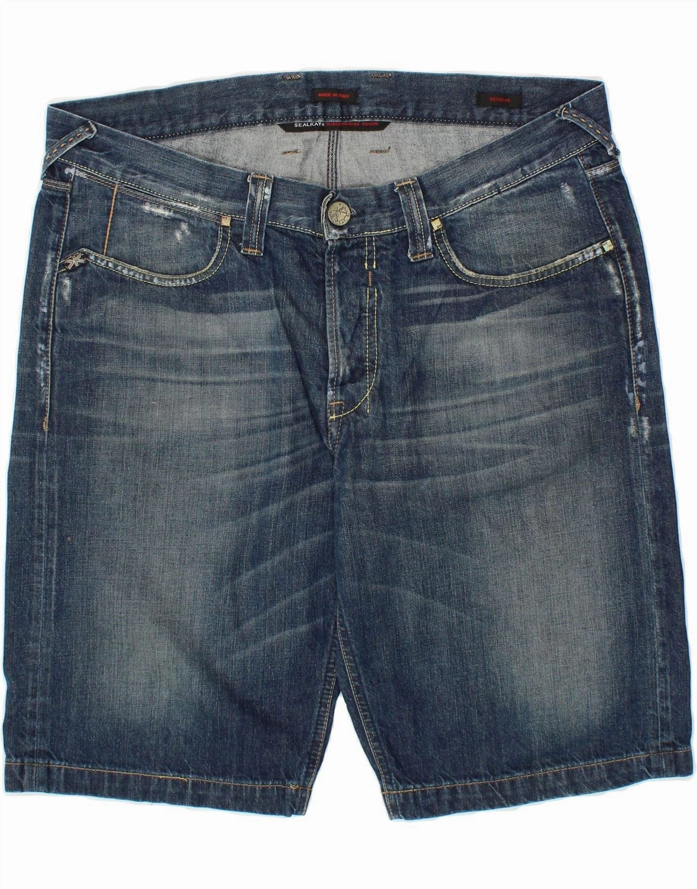 Non Restrictive Movement SEAL KAY Mens Regular Denim Shorts W36 Large Blue Cotton
