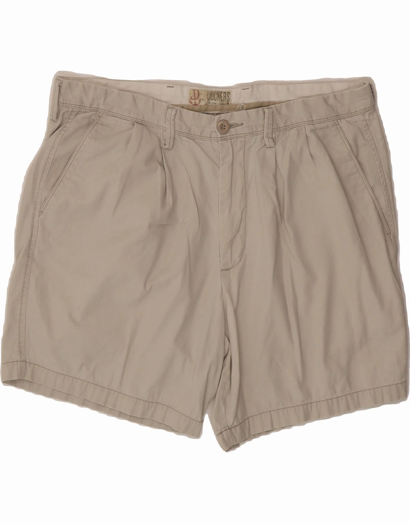 DOCKERS Mens Pegged Chino Shorts W40 XL Beige Cotton Breathable Performance