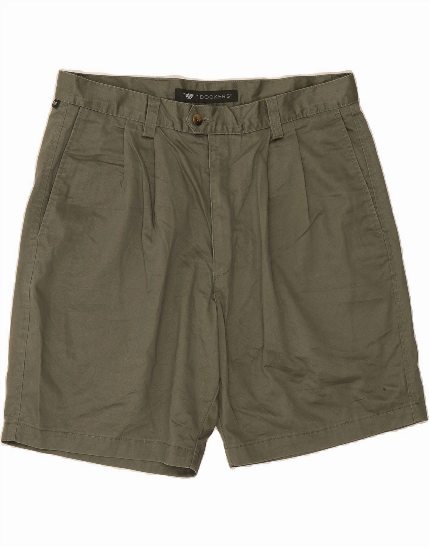 Linen blend DOCKERS Mens Chino Shorts W36 Large Khaki Cotton