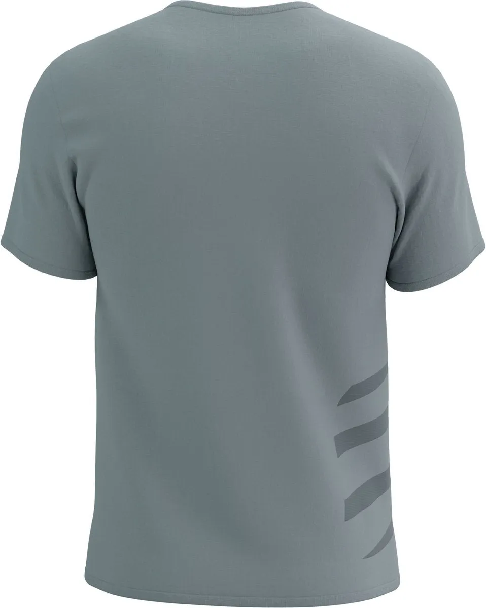 Compressport Logo Short Sleeve Mens Running Top - Grey Anti microbial coating