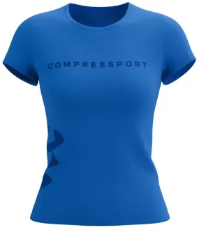 Compressport Logo Short Sleeve Womens Running Top - Blue Sporty essentials