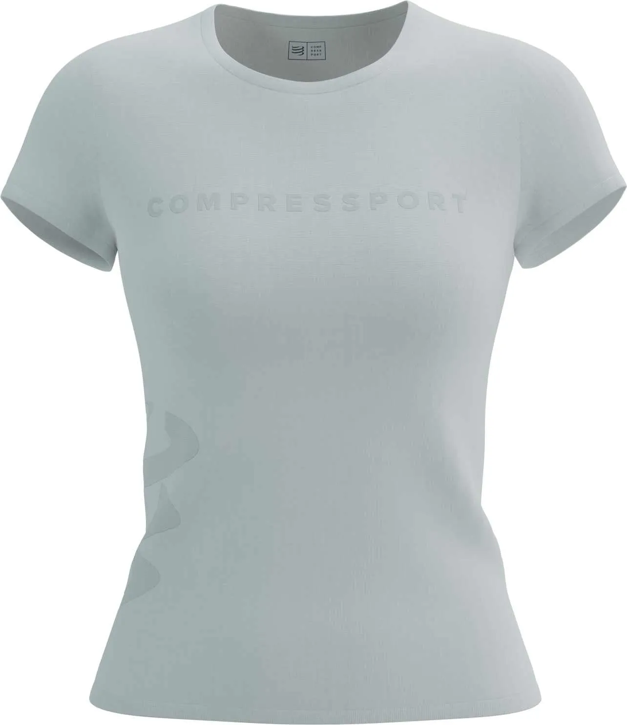 Compressport Logo Short Sleeve Womens Running Top - White Collared