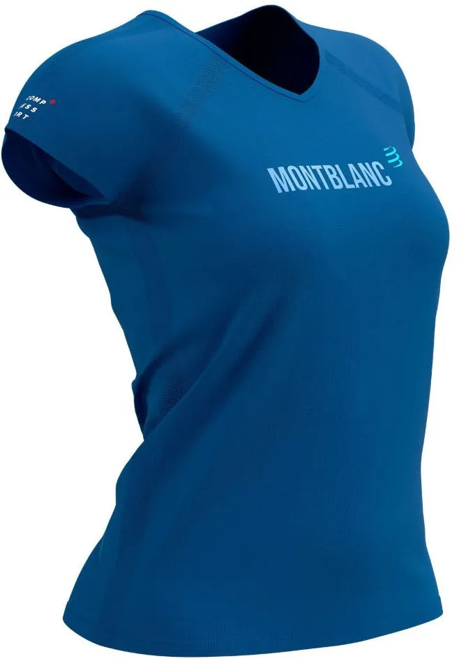 Compressport Mont Blanc 2021 Short Sleeve Womens Running Top - Blue Odor-resistant