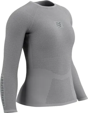 Compressport On/Off Base Layer Long Sleeve Womens Running Top - Grey Everyday Chic Lightweight Comfort
