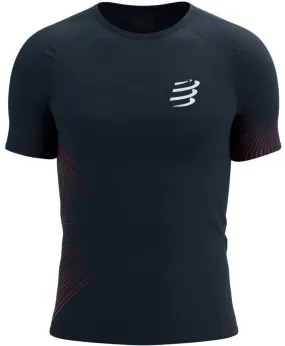 Casual everyday wear athletic style Compressport Performance Short Sleeve Mens Running Top - Black