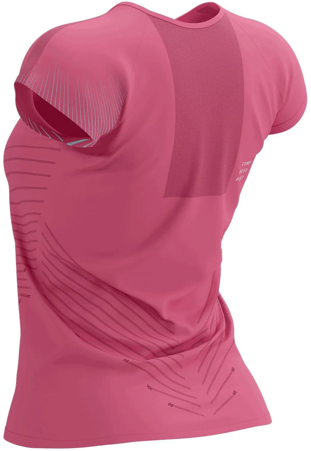Modern Outfit Tagless Design Compressport Performance Short Sleeve Womens Running Top - Pink