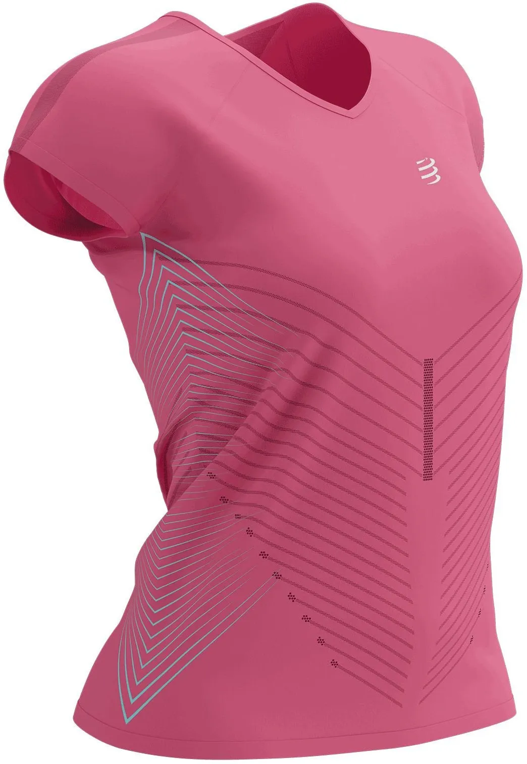 comfortable option Compressport Performance Short Sleeve Womens Running Top - Pink