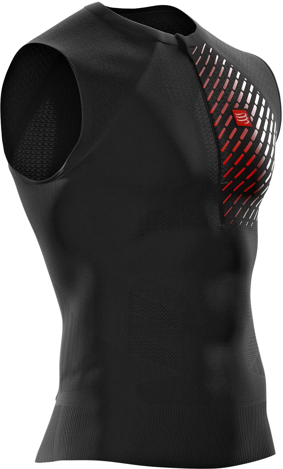 Hydration Pocket elderly users Compressport Trail Postural Mens Running Tank Top - Black
