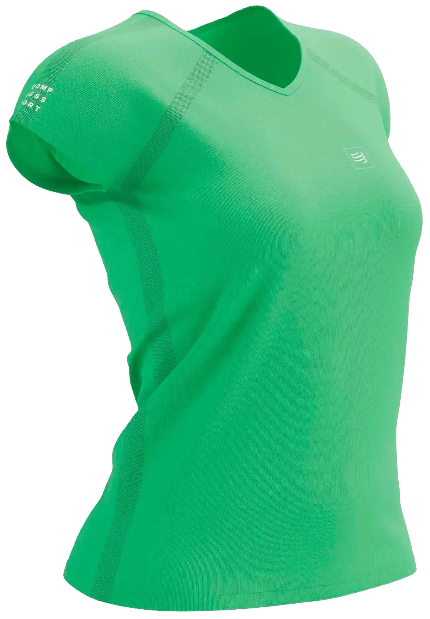 Compressport Training Short Sleeve Womens Running Top - Green Cashmere combination Quick Dry Material