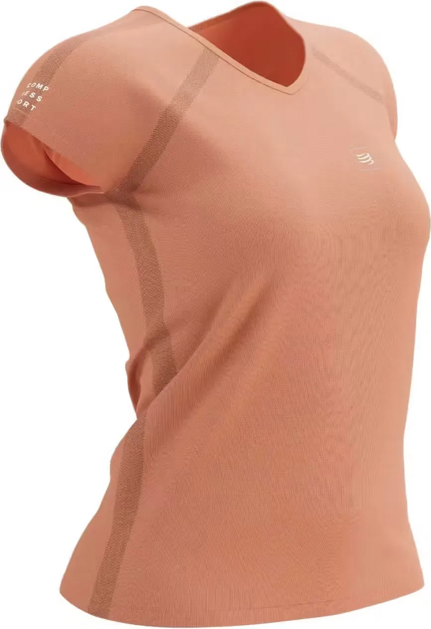 Stylish and Easygoing Trendy Comfort Compressport Training Short Sleeve Womens Running Top - Orange