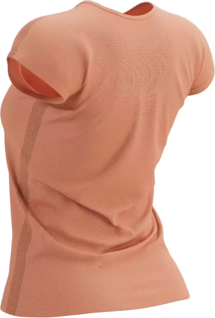 Compressport Training Short Sleeve Womens Running Top - Orange Indoor Comfort Bohemian style