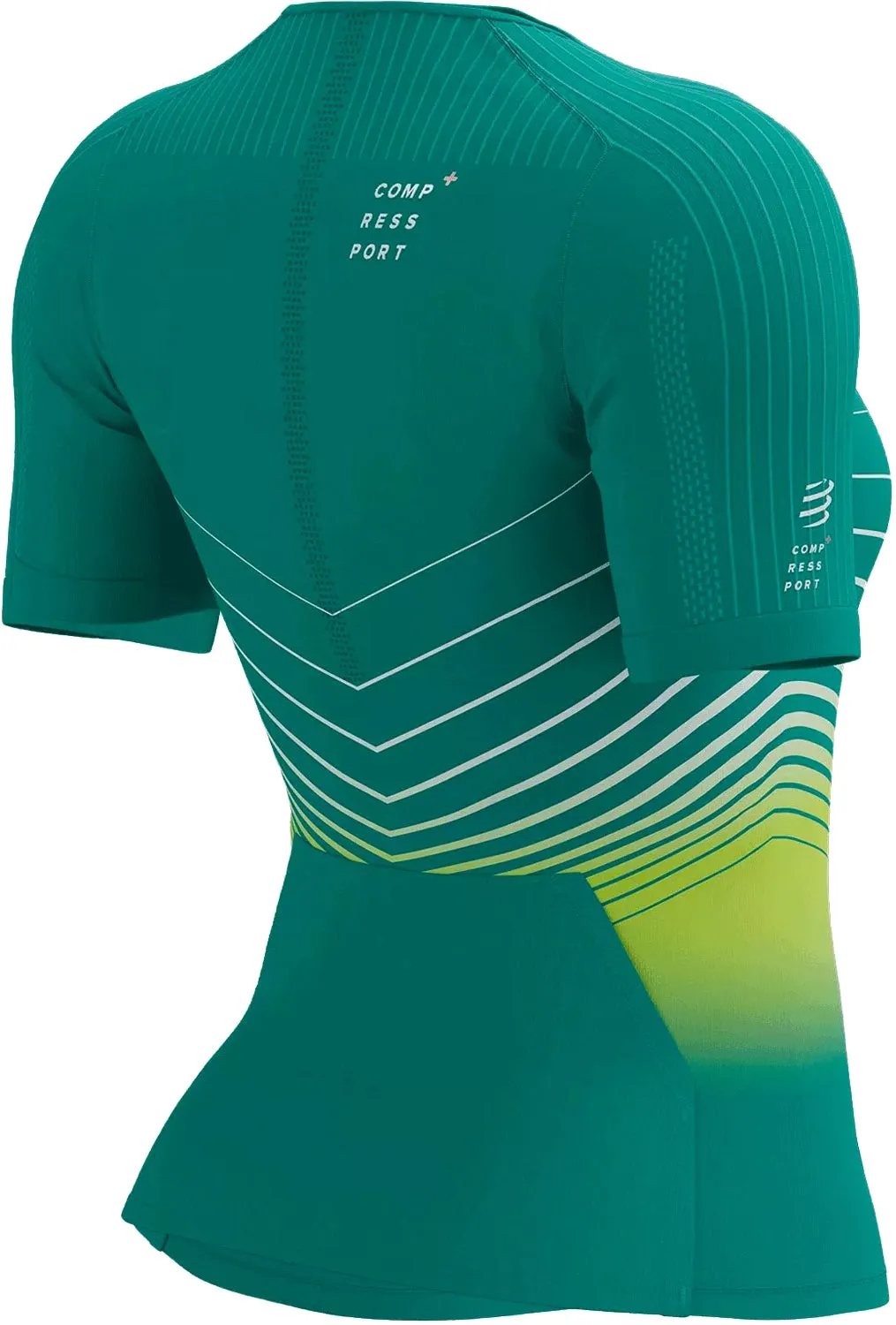 WrinkleResistant Texture Casual Fashion Compressport Tri Postural Aero Short Sleeve Womens Cycling Jersey - Green
