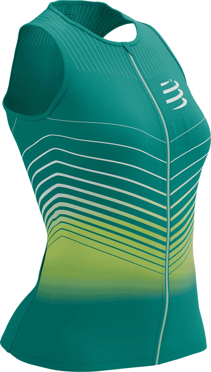 petite size On-the-Go Fashion Compressport Tri Postural Aero Sleeveless Womens Cycling Jersey - Green