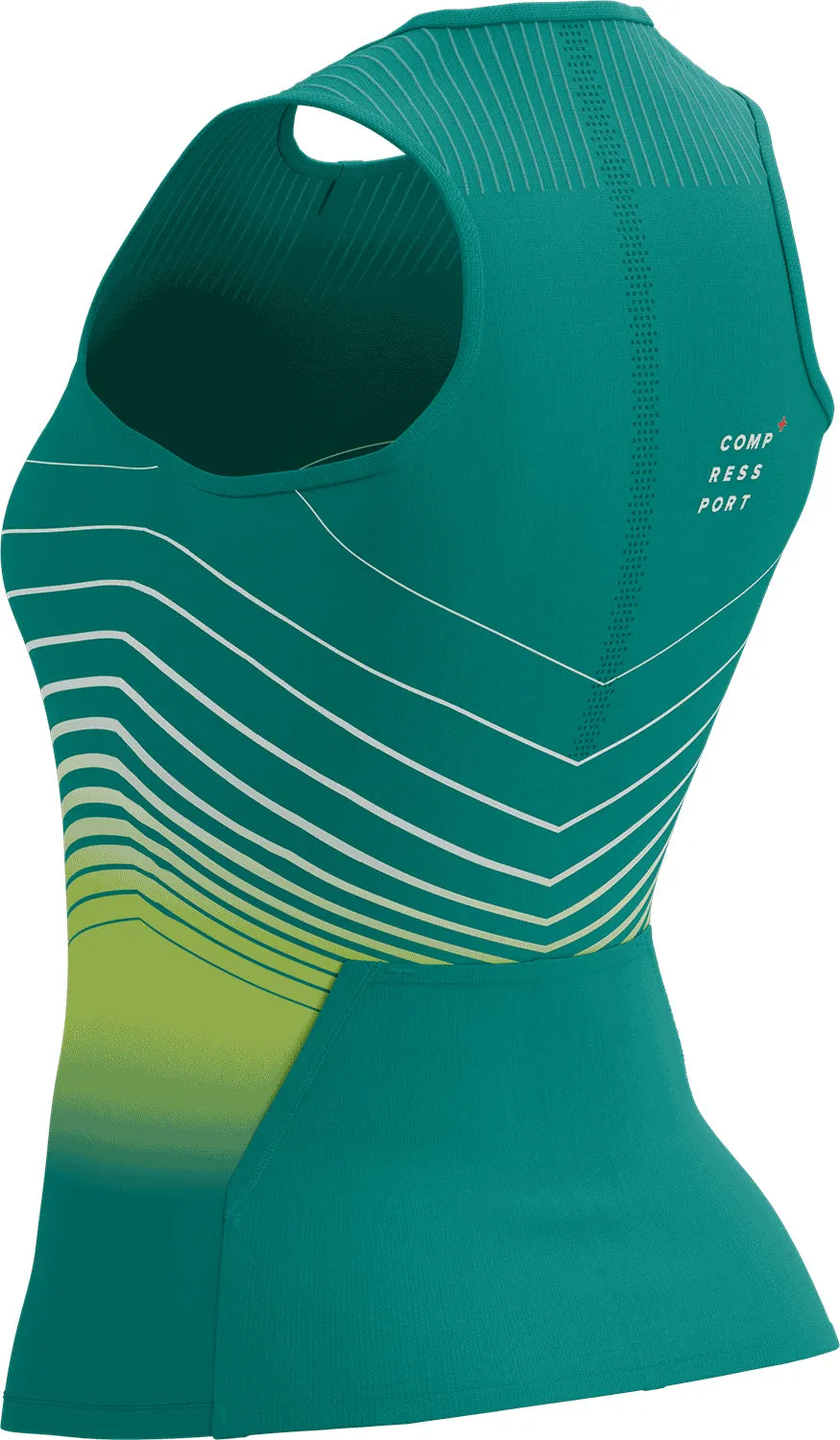 combat operation Compressport Tri Postural Aero Sleeveless Womens Cycling Jersey - Green