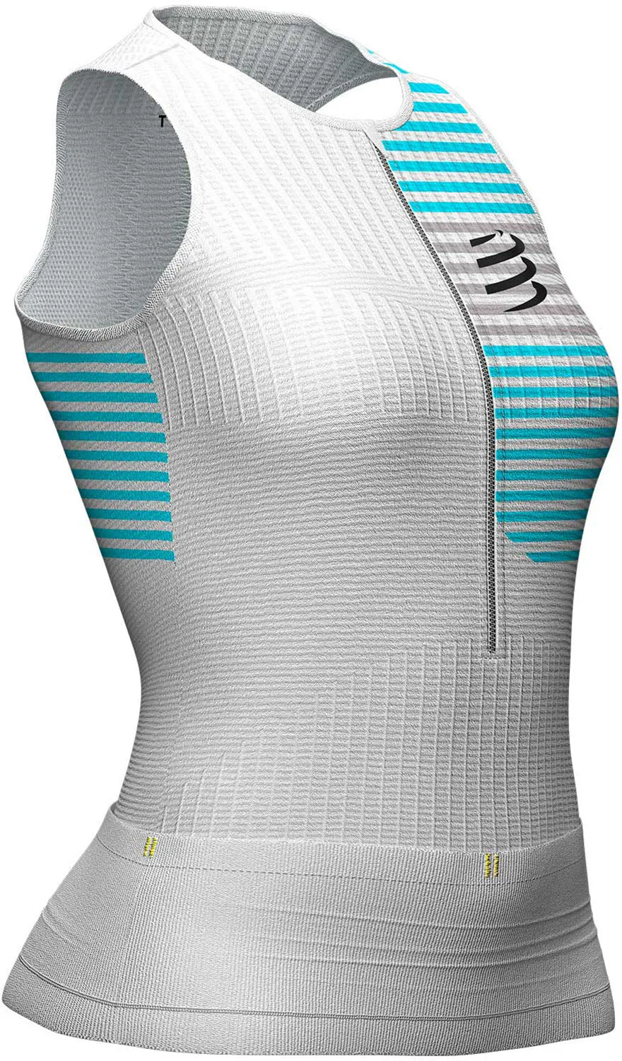 Minimal Cool Compressport Tri Postural Half Zip Womens Running Vest Tank Top - White