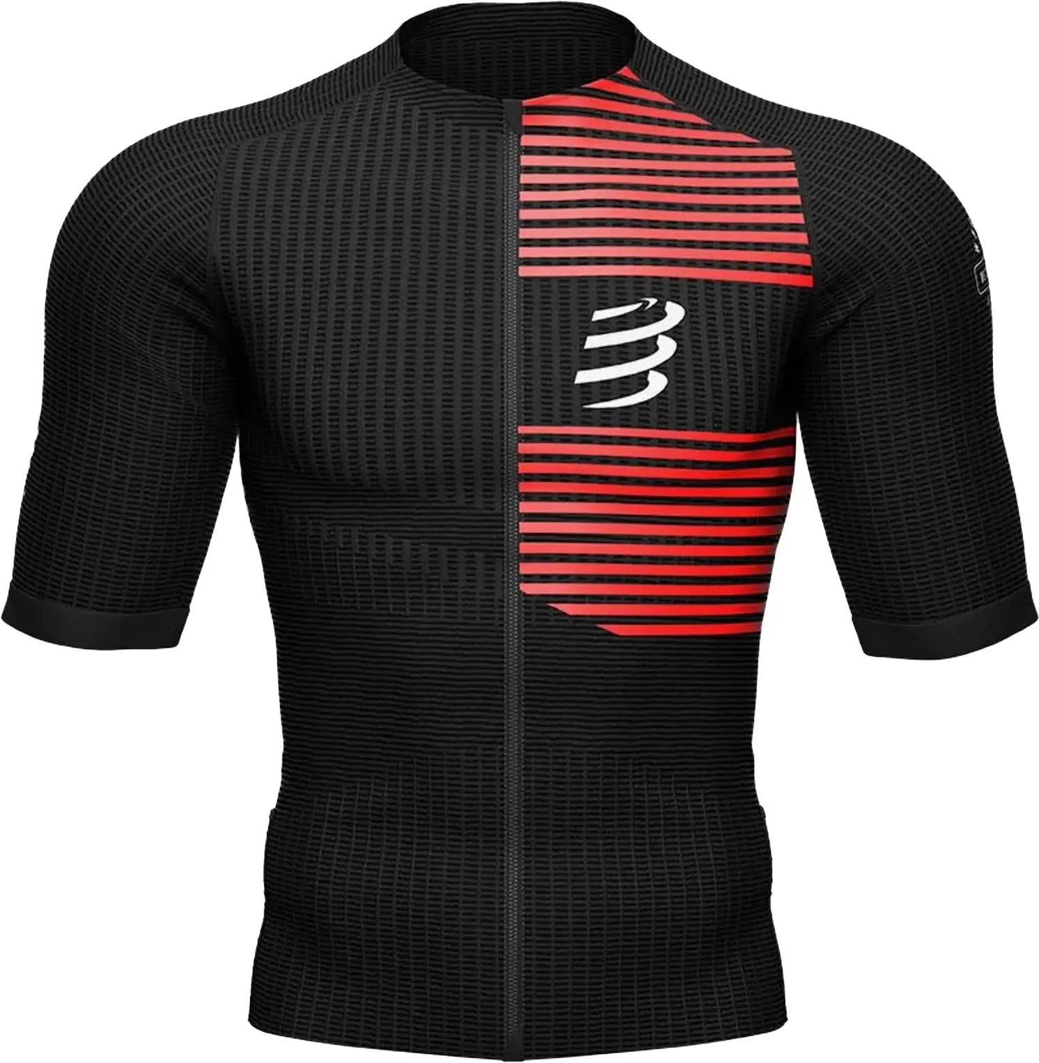 Comfortable Inner Lining Compressport Tri Postural Short Sleeve Mens Cycling Jersey - Black