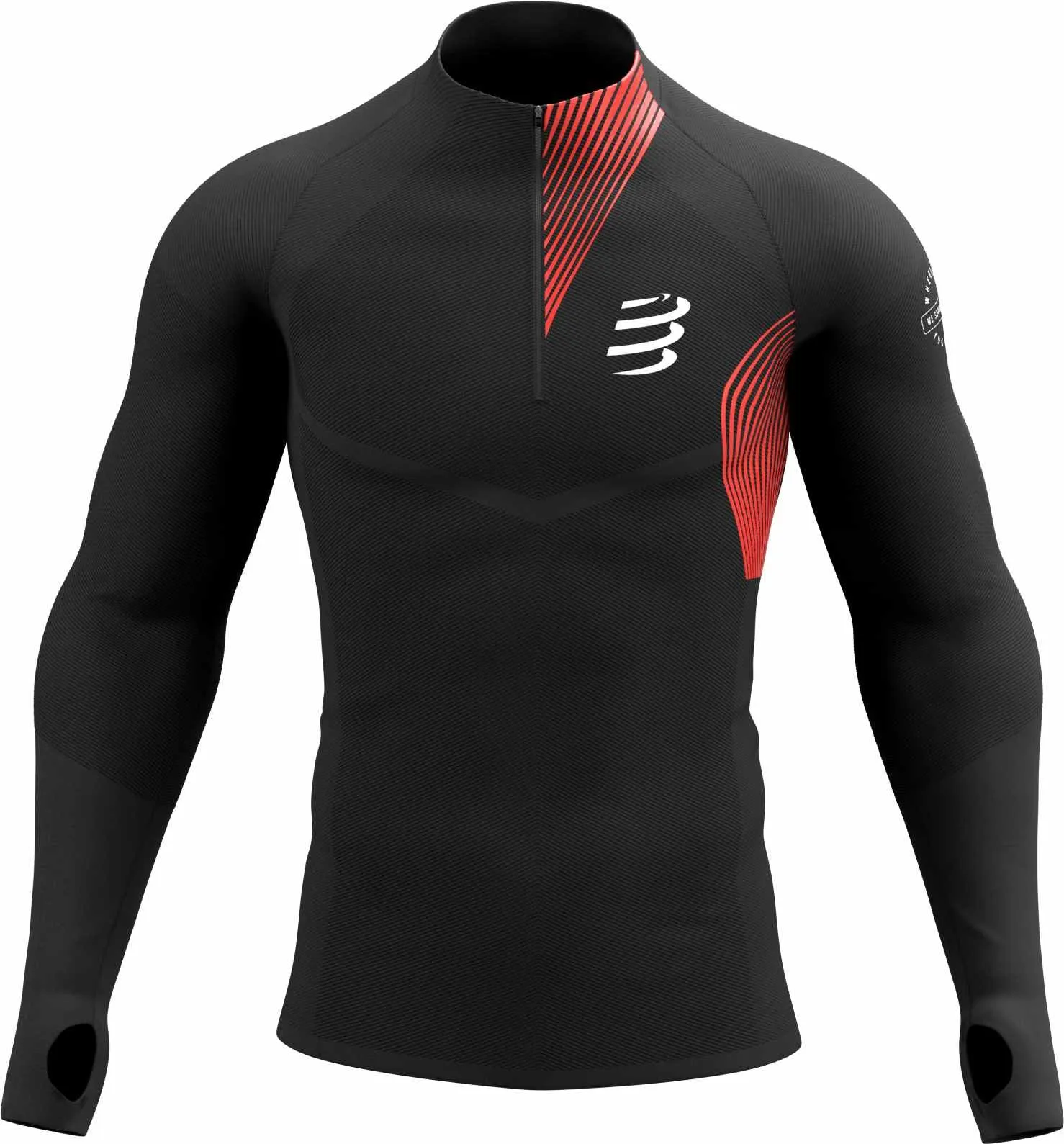 Compressport Winter Trail Postural Long Sleeve Mens Running Top - Black Picnic