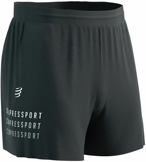 Elastic Comfort Compressport Performance Mens Running Shorts - Black
