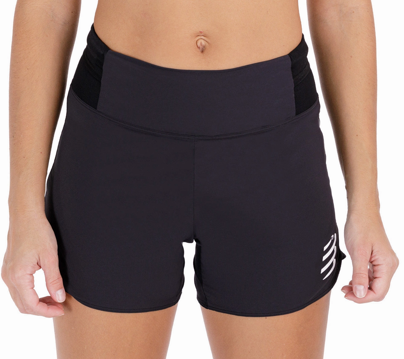 Summer Fun Soft Motion Compressport Performance Womens Running Shorts - Black