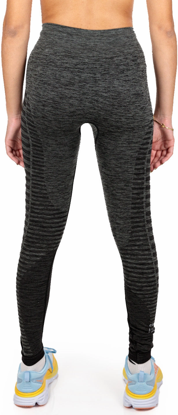 Smooth Fit Compressport Winter Womens Long Running Tights - Black