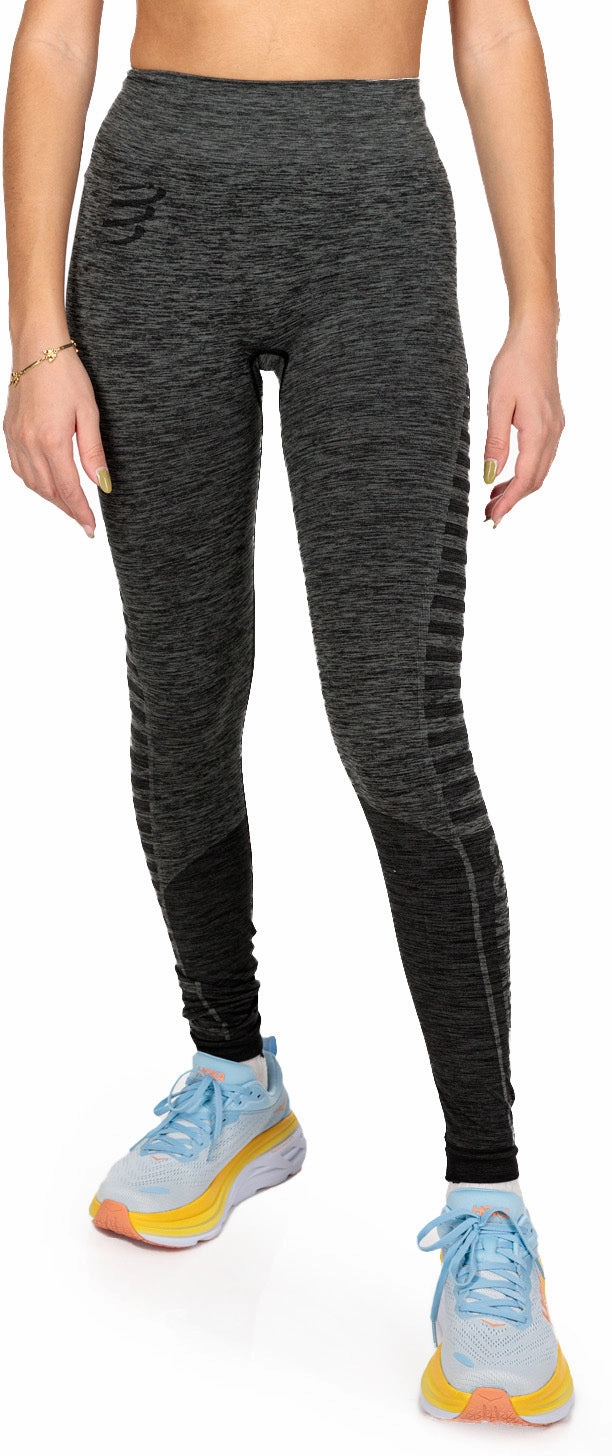 Refined Fabric Versatile Layer Compressport Winter Womens Long Running Tights - Black