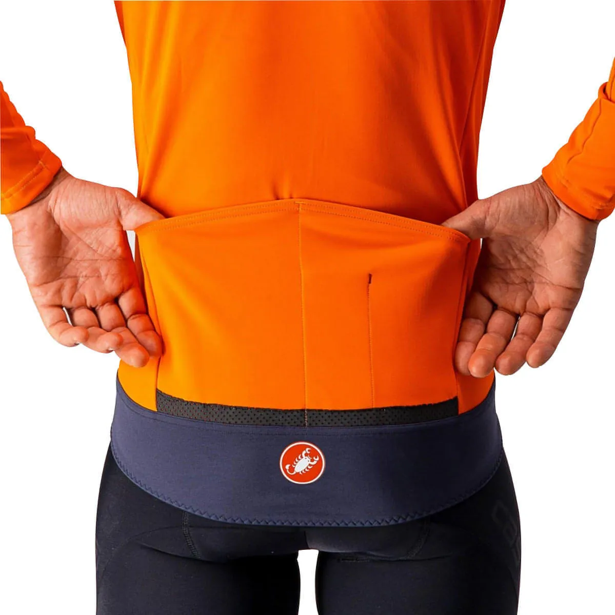 Castelli Perfetto Ros Convertible Mens Cycling Jacket - Orange Relaxed Motion Hiking Ready