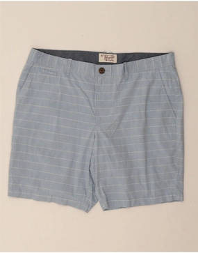 PENGUIN Mens Chino Shorts EU 54 2XL W40 Blue Striped Cotton Relaxed fit style Gentle On Skin