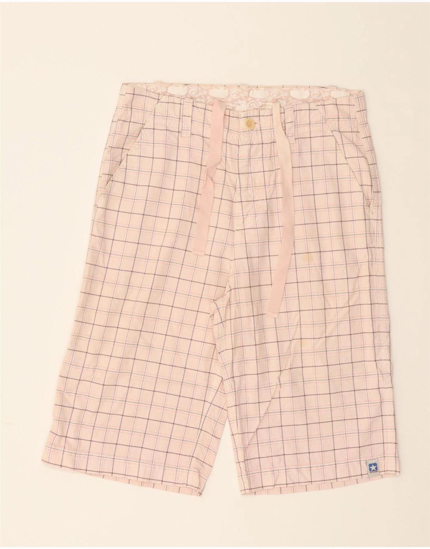 Quick Action summer shorts CONVERSE Mens Chino Shorts Small W32  Pink Check Cotton
