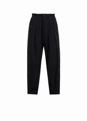 Stylish Waistband Minimal Waistband WOOL GABARDINE HEM TAB GABARDINE PANTS