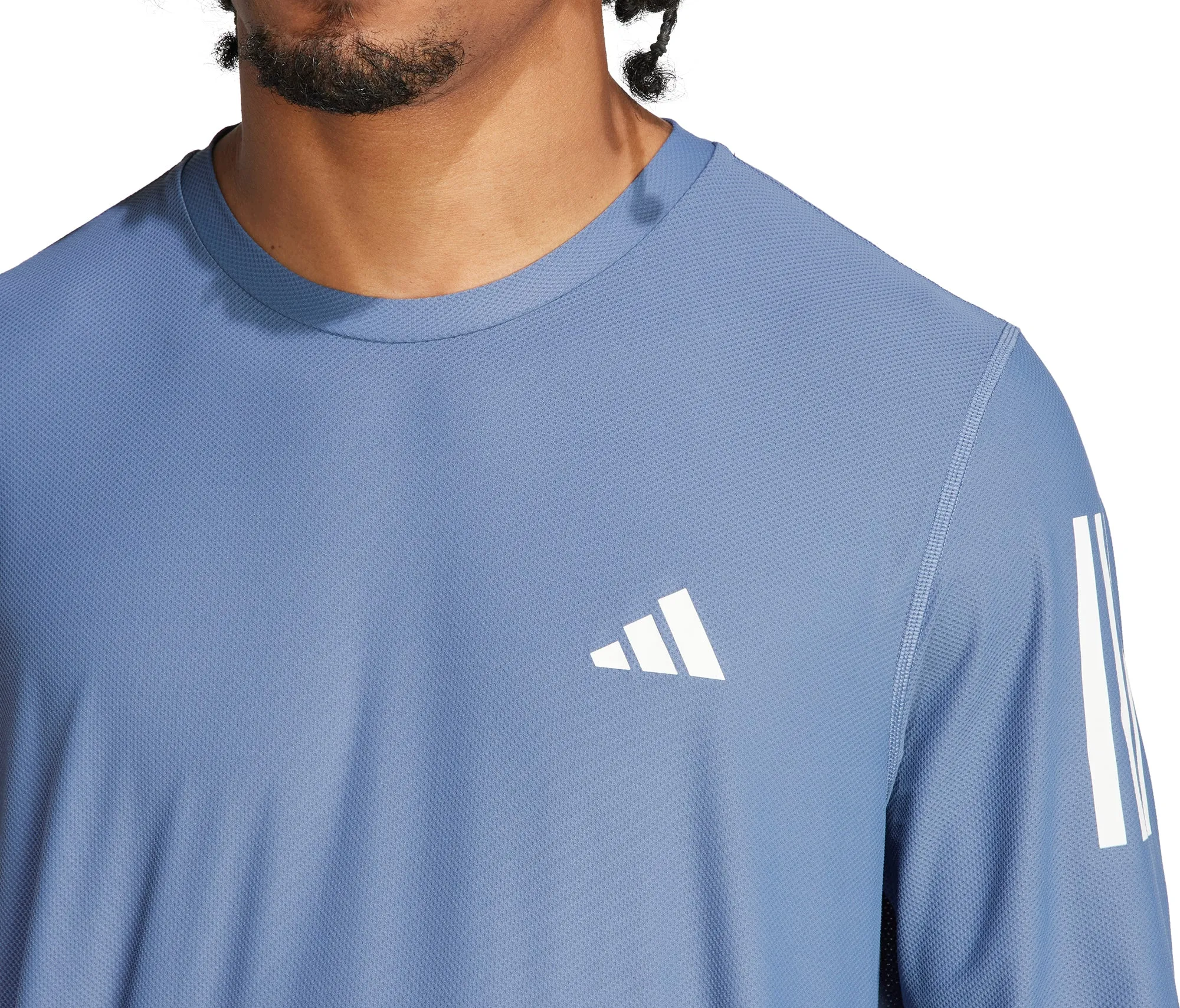 adidas Own The Run Long Sleeve Mens Running Top - Blue EcoFriendly Dye