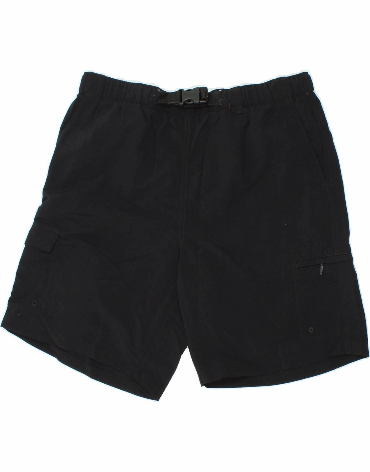 EDDIE BAUER Mens Cargo Shorts Large W40 Black Nylon No Bunching