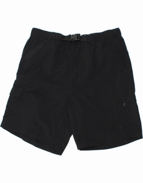 EDDIE BAUER Mens Cargo Shorts Large W40 Black Nylon No Bunching